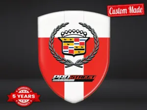 Cadillac Etiqueta En Relieve Diseño Personalizado Pegatinas Cúpula ST